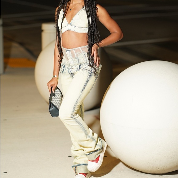 DIESEL 1969 Corset Lace Denim Jean - Picture 2 of 5